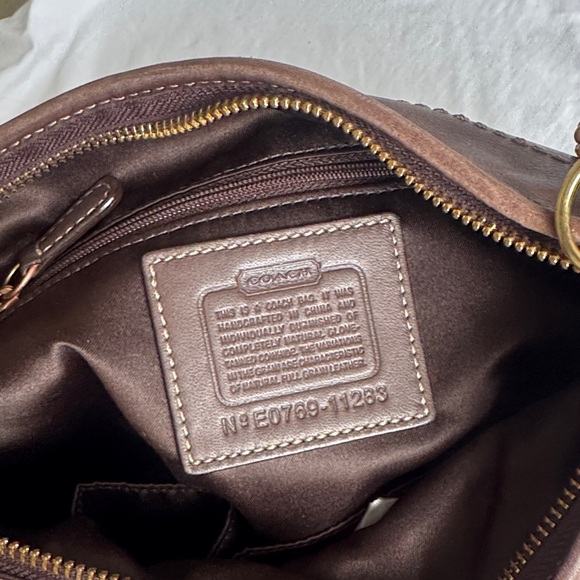 Coach Dark Brown Leather Shoulder Bag - Picture 4 of 4